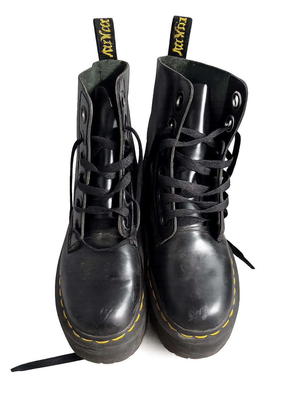 Dr. Martens Molly Platform Boots Black Patent Leather US 6